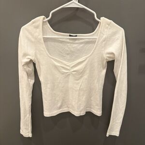 Brandy Melville White Long Sleeve Top
